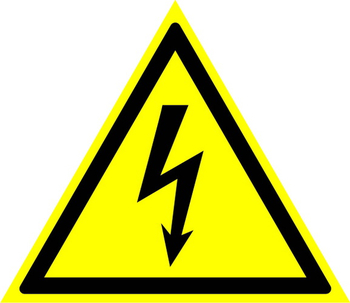 W08 внимание! опасность поражения электрическим током (пластик, сторона 100 мм) - Знаки безопасности - Знаки по электробезопасности - ohrana.inoy.org